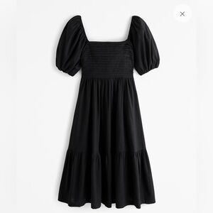 NWT A&F Emerson Puff Sleeve Poplin Midi Dress XXL